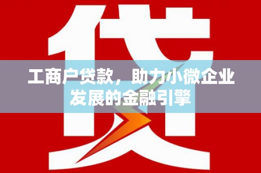 南平工商户贷款，助力小微企业发展的金融引擎