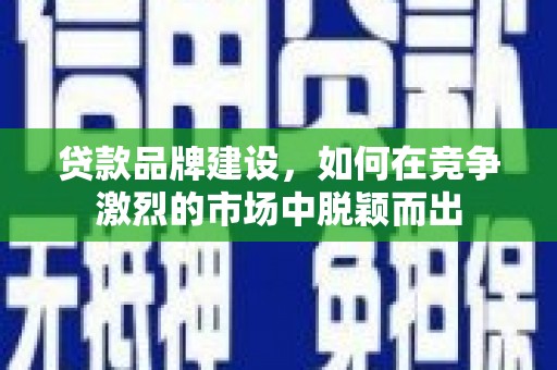 南平贷款品牌建设，如何在竞争激烈的市场中脱颖而出