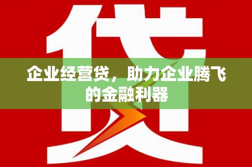 南平企业经营贷，助力企业腾飞的金融利器