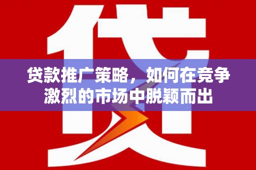 南平贷款推广策略，如何在竞争激烈的市场中脱颖而出