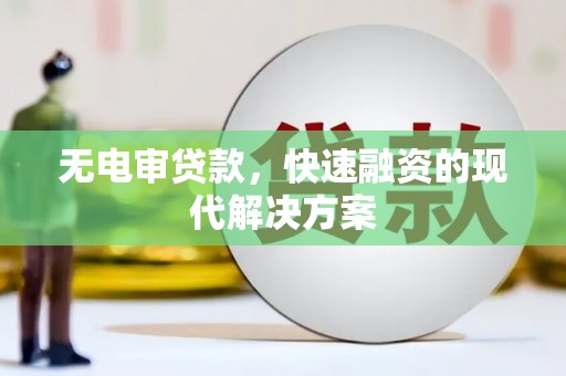 南平无电审贷款，快速融资的现代解决方案