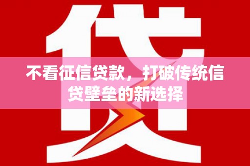 南平不看征信贷款，打破传统信贷壁垒的新选择