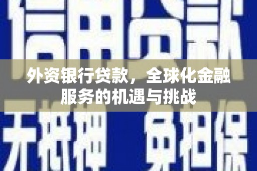 南平外资银行贷款，全球化金融服务的机遇与挑战