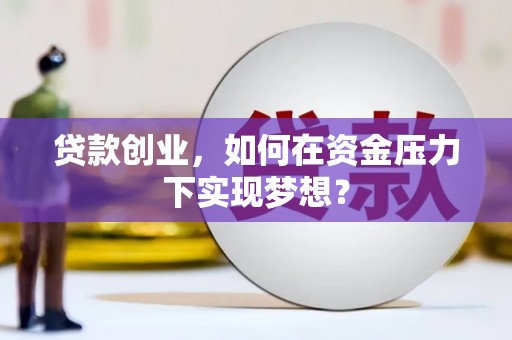 南平贷款创业，如何在资金压力下实现梦想？