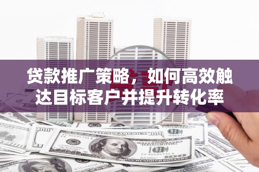 南平贷款推广策略，如何高效触达目标客户并提升转化率
