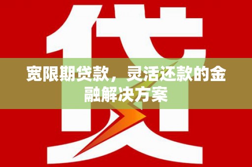 南平宽限期贷款，灵活还款的金融解决方案