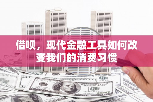 南平借呗，现代金融工具如何改变我们的消费习惯
