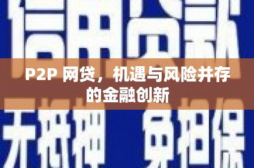 南平P2P 网贷，机遇与风险并存的金融创新