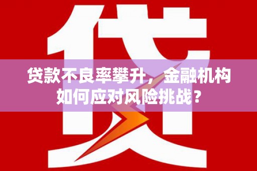 南平贷款不良率攀升，金融机构如何应对风险挑战？