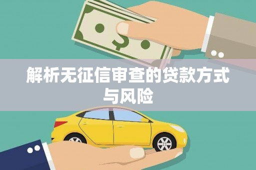 南平解析无征信审查的贷款方式与风险